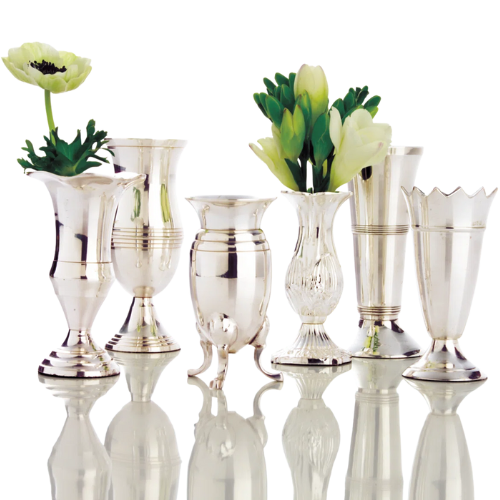 Set of 6 Silver Mini Vases wayfair