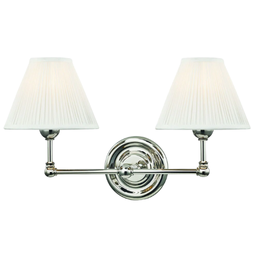 Classic Wall Sconce with Pleated Shades double