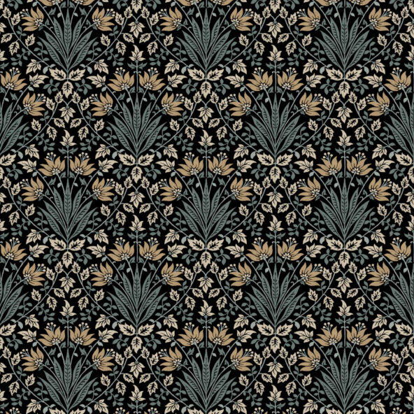 Woodbury Black Wallpaper