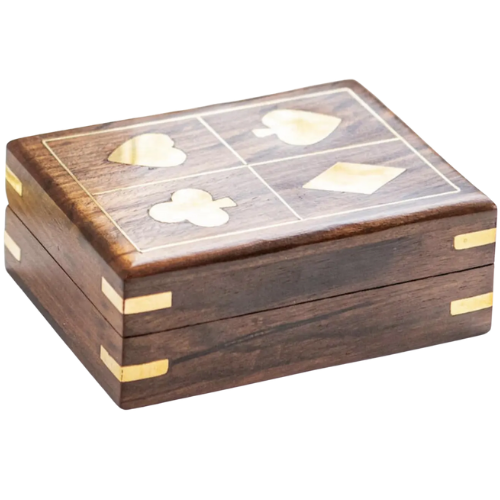 Etsy (US) Personalized Rosewood Playing Card Box Set brass inlay