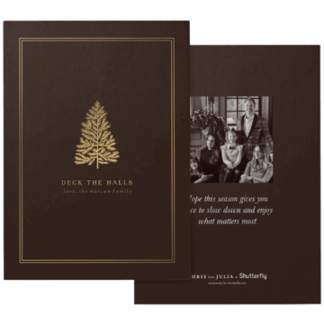 Golden Pine Holiday Card Christmas CLJ Shutterfly