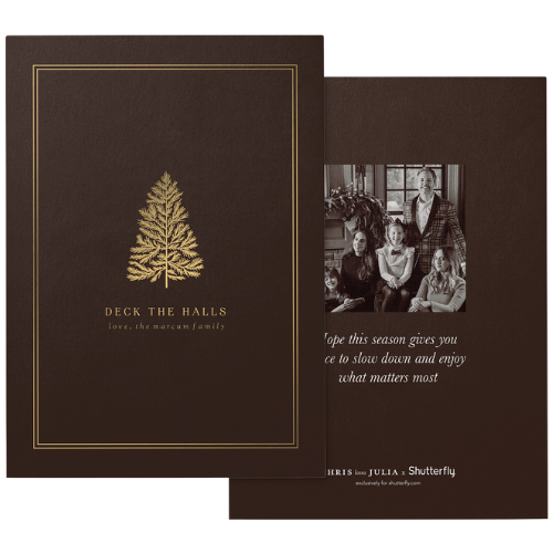 Golden Pine Holiday Card Christmas CLJ Shutterfly