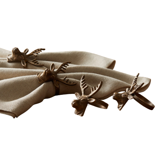 Arhaus Stag Napkin Rings set of 4