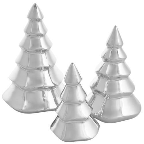 Nambe Perigold Silver Christmas Tree Figurines