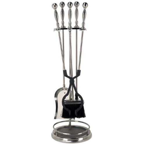 Wayfair Linly Steel Fireplace Tool Set silver