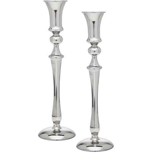 Tudor 2 Piece Stainless Steel Tabletop Candlestick Set Wayfair Silver