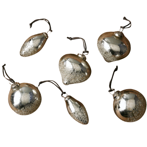 Silver Raindrop Ornaments