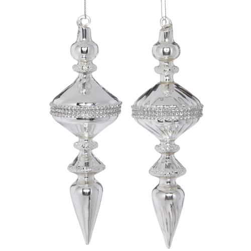 Elegant Finial Ornaments Perigold Silver