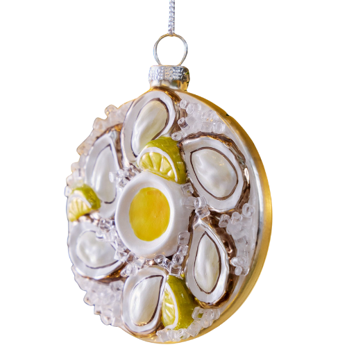 West Elm Fancy Food Glass Ornament Oysters