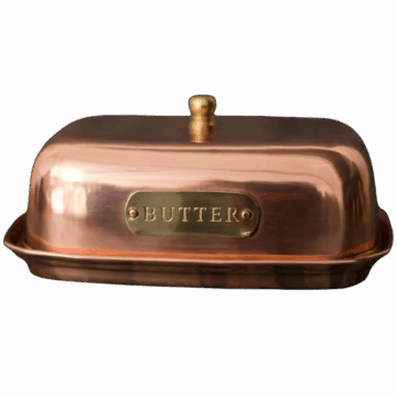 Copper Butter Dish With Brass Handle Etsy