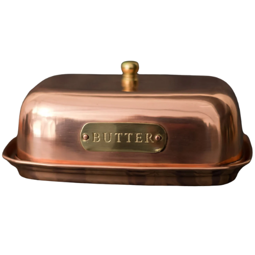 Copper Butter Dish With Brass Handle Etsy