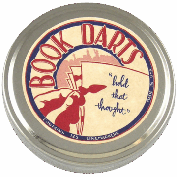 Book Darts 125 Count Tin Bronze Bookmarks - Line Book Markers