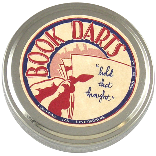 Book Darts 125 Count Tin Bronze Bookmarks - Line Book Markers