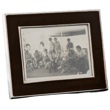 Williams-Sonoma Winston Brown Leather Wrapped Picture Frames
