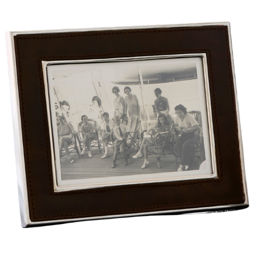 Williams-Sonoma Winston Brown Leather Wrapped Picture Frames