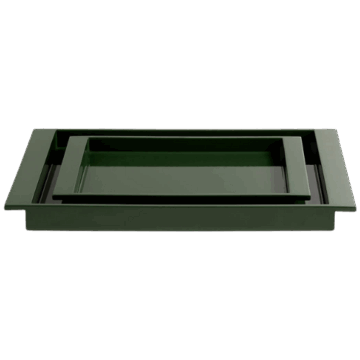 Crate & Barrel Luzern Small Rectangle Green Lacquer Decorative Tray