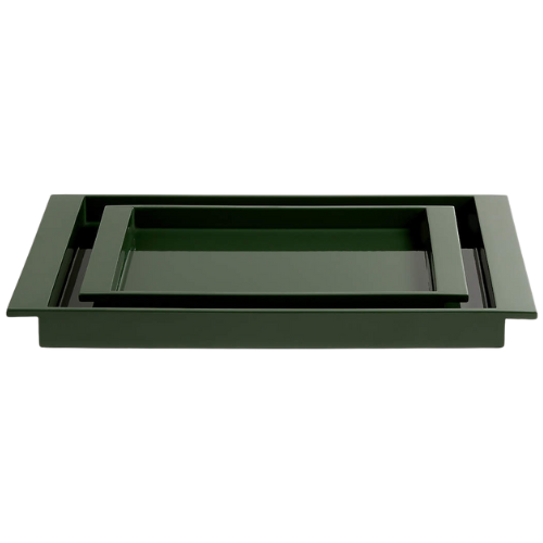 Crate & Barrel Luzern Small Rectangle Green Lacquer Decorative Tray
