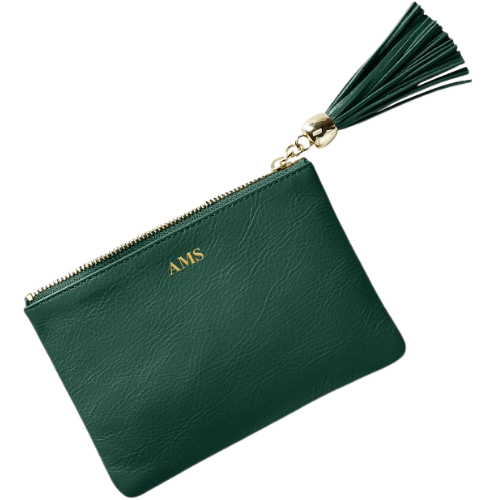 Mark and Graham Leather Tassel Zipper Pouch