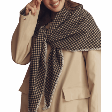 Anthropologie Large Gingham Triangle Scarf