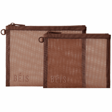 BÉIS 'The Mesh Pouch Duo' in Maple - Mesh Travel Bags