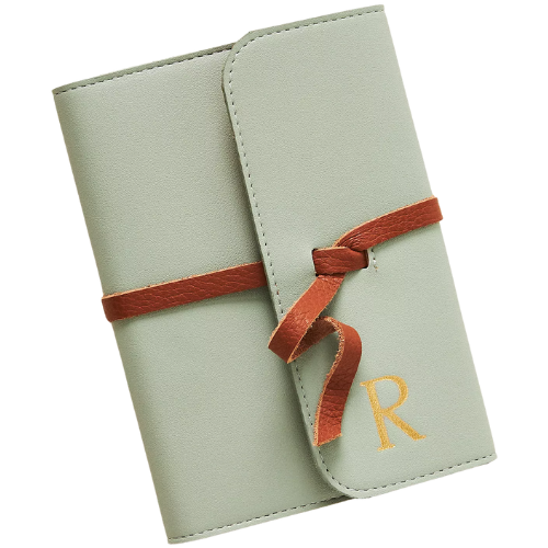 Anthropologie (US) Monogram Faux-Leather Wrap Lined Journal