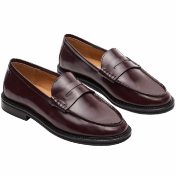Steve Madden (US) MADISON Burgundy Box Leather Women's Penny Loafer
