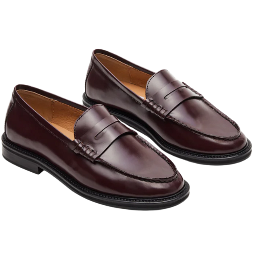 Steve Madden (US) MADISON Burgundy Box Leather Women's Penny Loafer