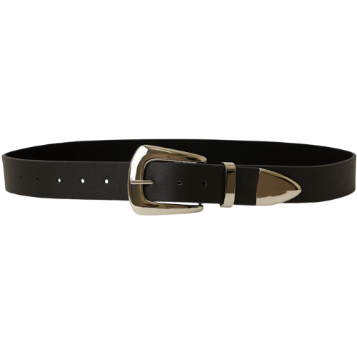 Jordana Mini Leather Belt - Black Silver B-low the Belt