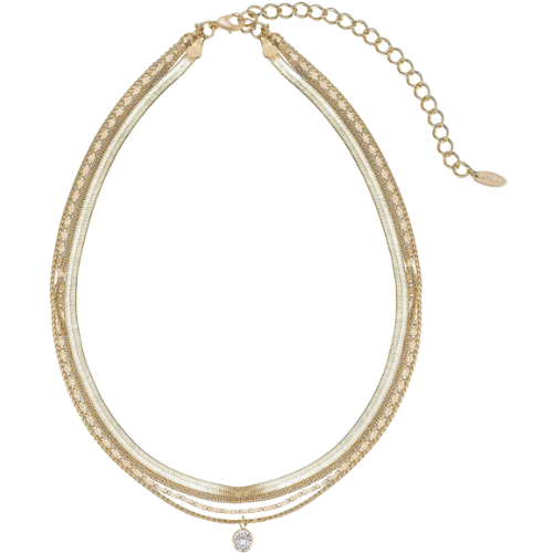 Layered Chain Pendant Necklace Ettika