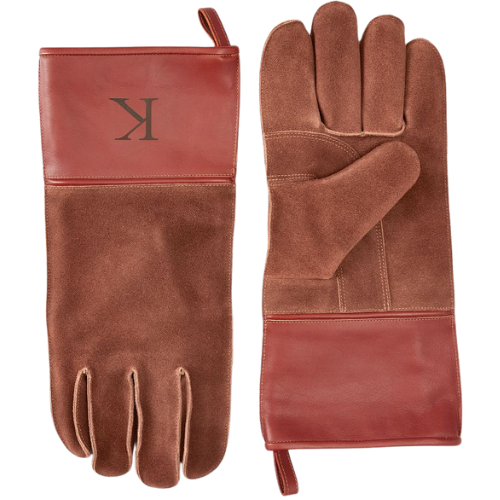 Mark and Graham Monogrammed Personalized Leather BBQ Gloves