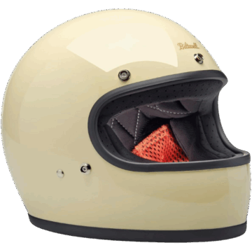 Gloss Vintage White Motorcycle Helmet