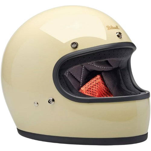 Gloss Vintage White Motorcycle Helmet