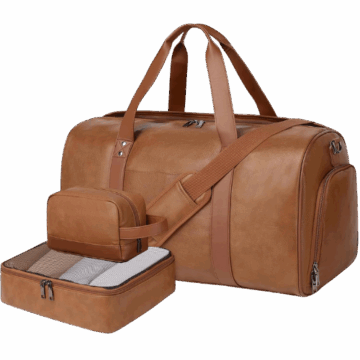 3 Piece Leather Weekender Bag Amazon