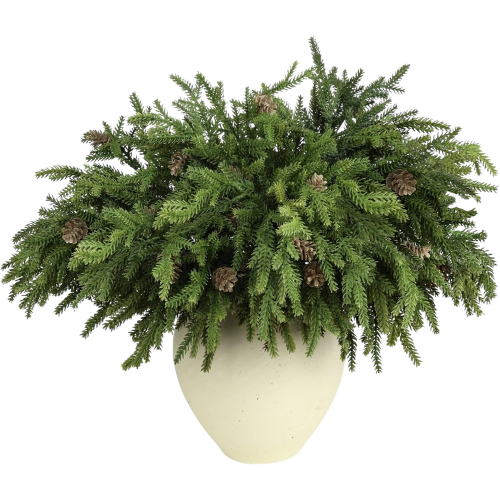 12 Pcs Real Touch Artificial Pine Branches with Pine Cones