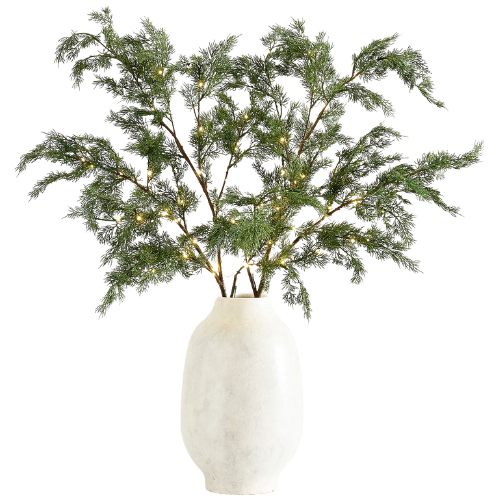 Pottery Barn (US) Faux Lit Green Cedar Branch