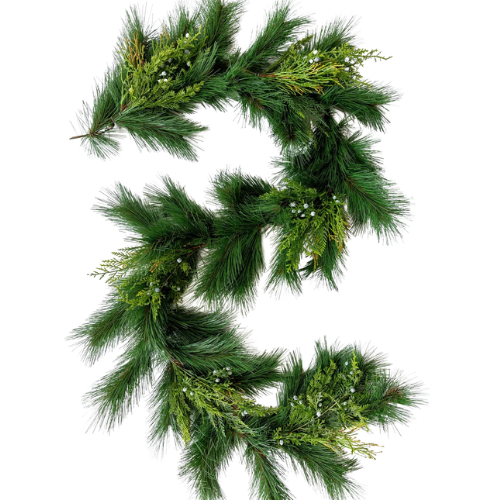 House of Jade Home Faux 6' Mixed Pine & Juniper Garland