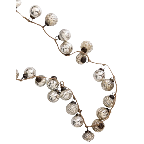House of Jade Home 6' Mercury Glass Ornament Garland