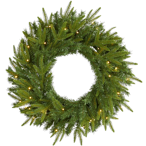 Lowe's Nearly Natural Pre lit pine wreath 24-in Pre-lit Indoor Battery-operated Green Pine Artificial Christmas Wreath