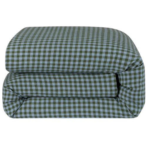 Piglet in Bed Linen Gingham Duvet Cover Blue Green