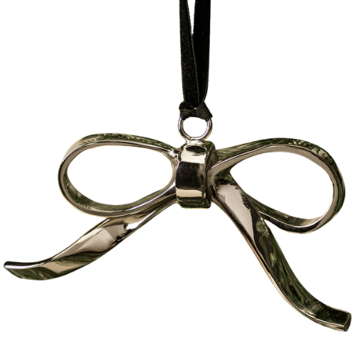 Silver Bow Ornament