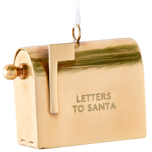 CB2 Letters To Santa Mailbox Aged Brass ornament