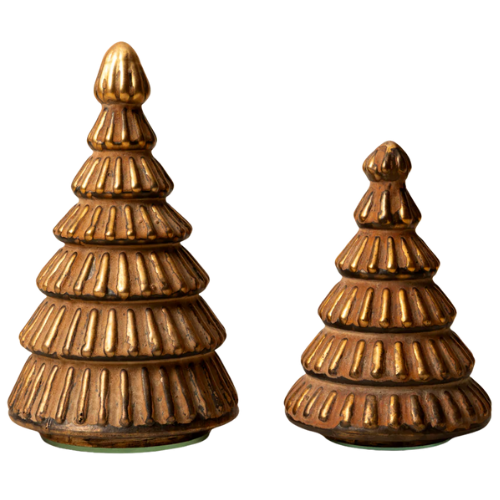 Gilded Glass Trees (Set of 2)