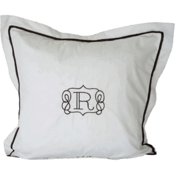 Etsy (US) Monogram Euro Pillow Sham With Pom Pom Trim - Etsy