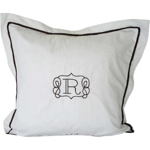 Etsy (US) Monogram Euro Pillow Sham With Pom Pom Trim - Etsy