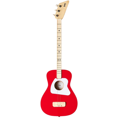 Amazon (US) Loog Pro Acoustic kids Guitar 3-strings Ages 6+ Learning App and Lessons Included Red