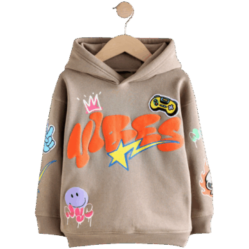 Next US Stone Vibes Older Boys Graphic Print Hoodie (3-16yrs) grafitti