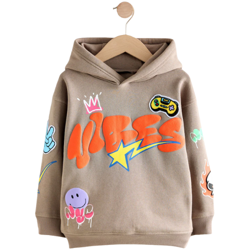 Next US Stone Vibes Older Boys Graphic Print Hoodie (3-16yrs) grafitti