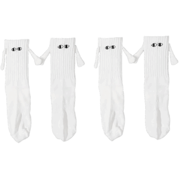 Amazon (US) Yawlsow 2 Pair Holding Hands Socks, Funny Magnetic Suction 3D Doll Couple Socks