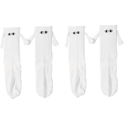 Amazon (US) Yawlsow 2 Pair Holding Hands Socks, Funny Magnetic Suction 3D Doll Couple Socks