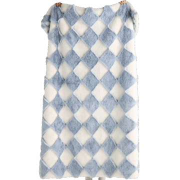 Anthropologie (US) Chella Checkered Faux-Fur Throw Blanket